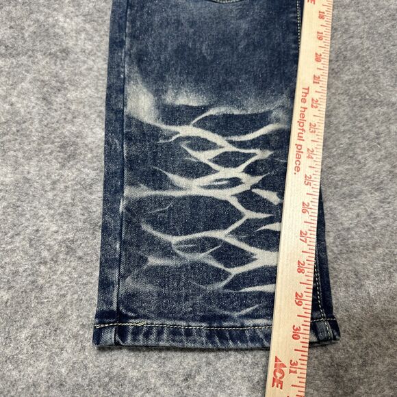 New Level 1 Denim Men's Slim Straight Jeans Sz 40x32 Blue Hip Streetwear Grunge - Picture 4 of 11